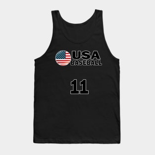 USA Baseball Number 11 T-shirt Design Tank Top